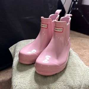 Pink ankle hunter boots